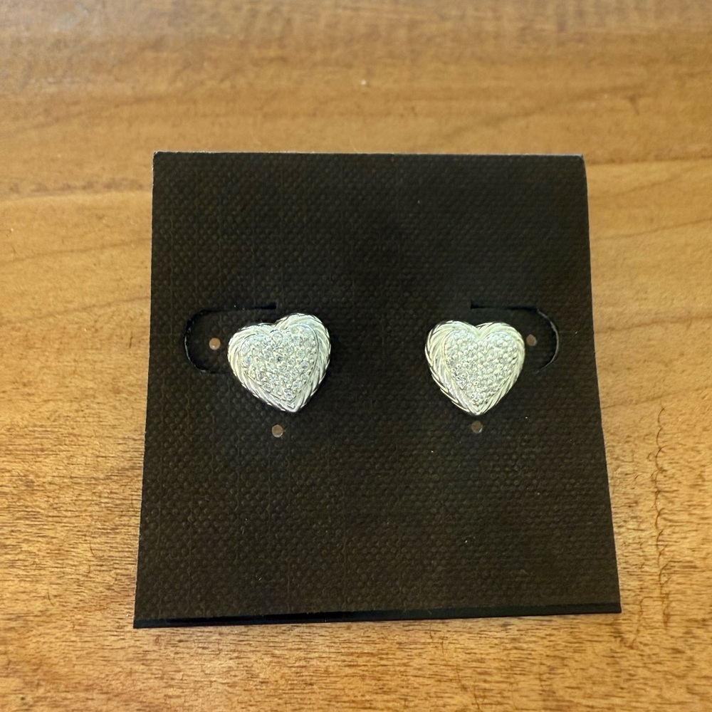 Silver and ceze Heart Earrings